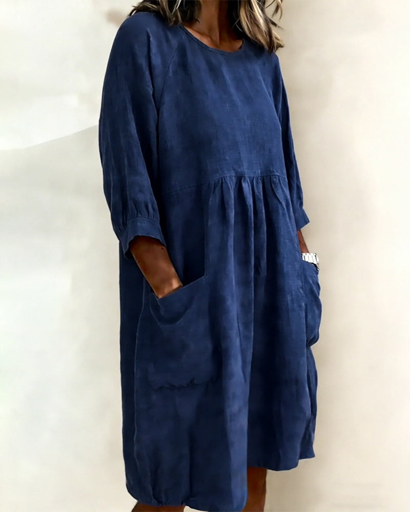 Maleesha - Vestido Elegante Con Mangas Anchas