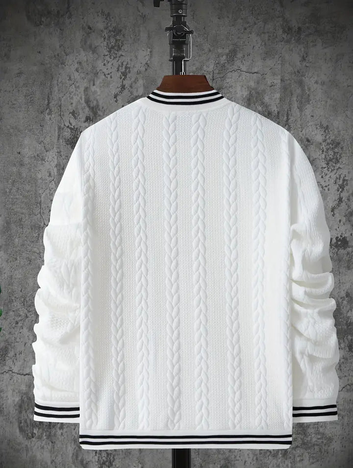 Felips - Chaqueta De Béisbol Jacquard Con Rayas Decorativas