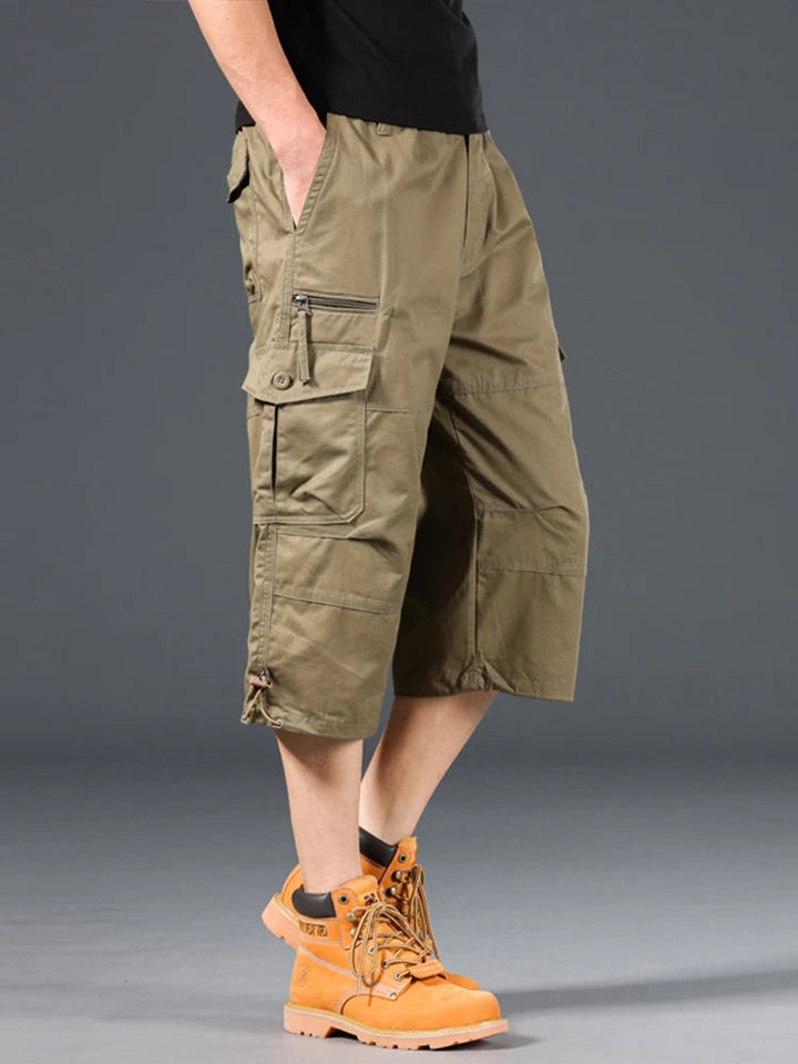 Esman - Pantalones Cortos Cargo con Cintura Elástica