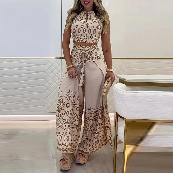 Gulshat - Elegante Conjunto De Pantalones Con Estampado
