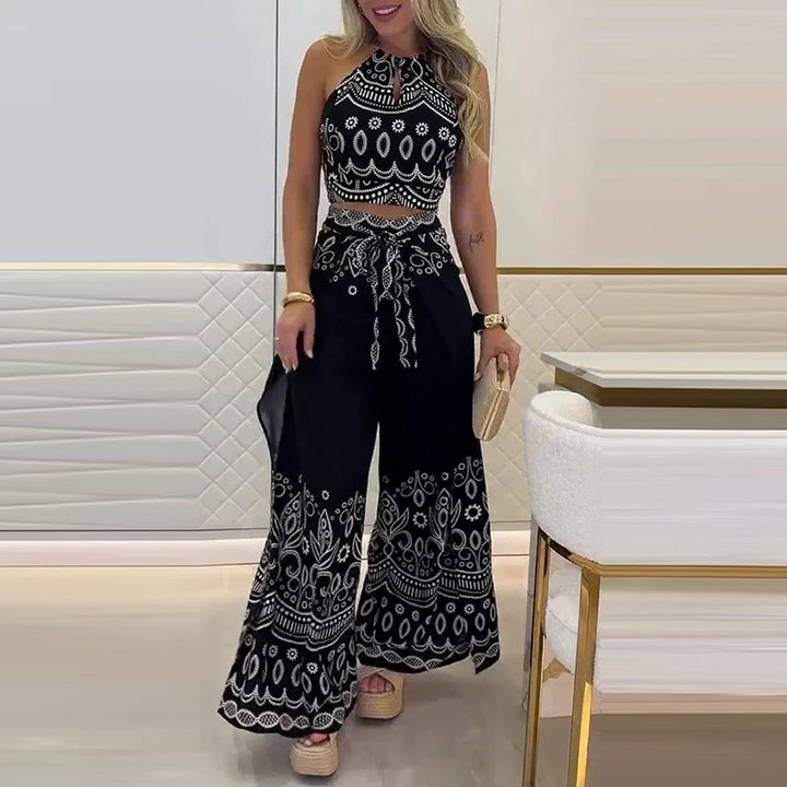 Gulshat - Elegante Conjunto De Pantalones Con Estampado