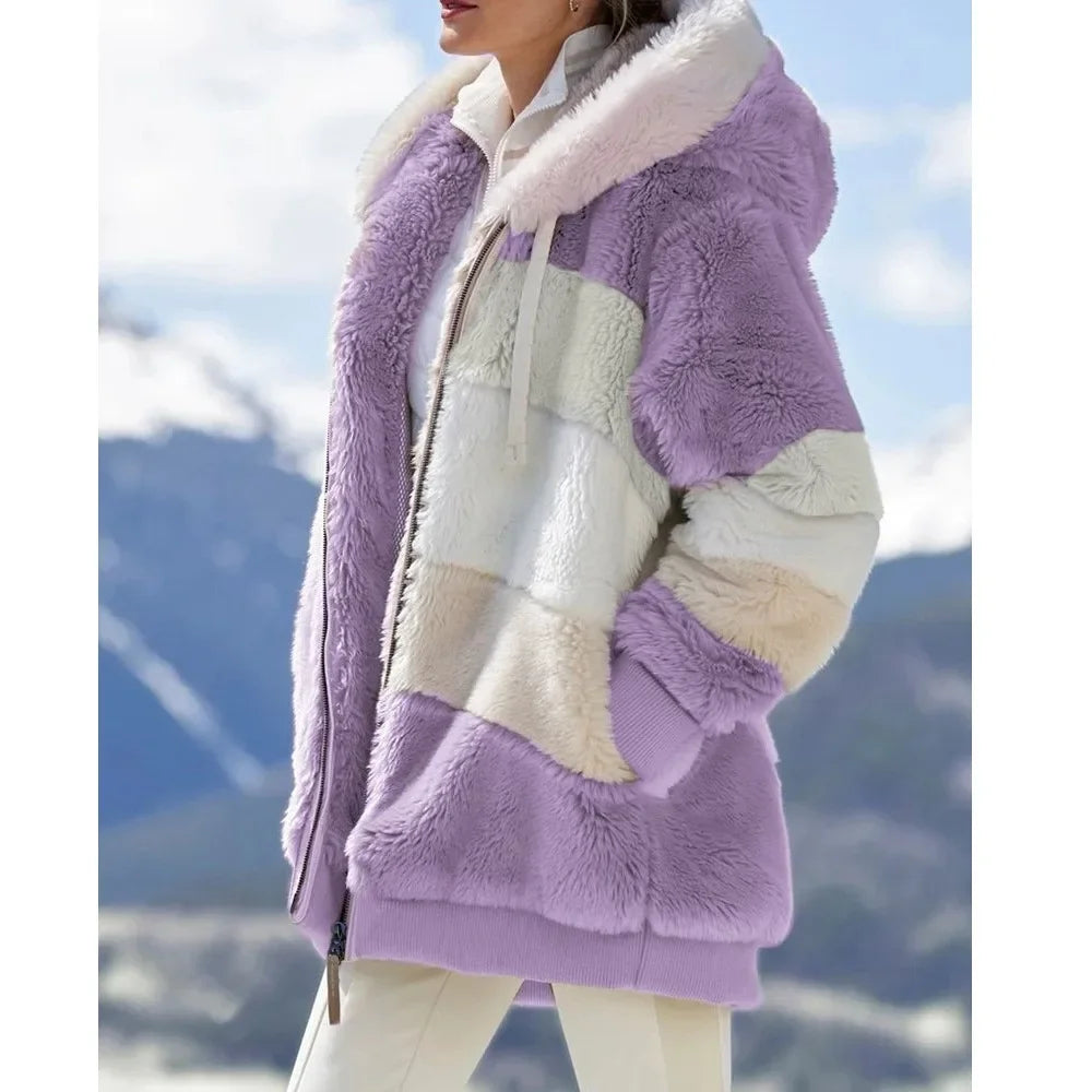 Franzi - Chaqueta con Capucha, Cremallera y Manga Larga Holgada