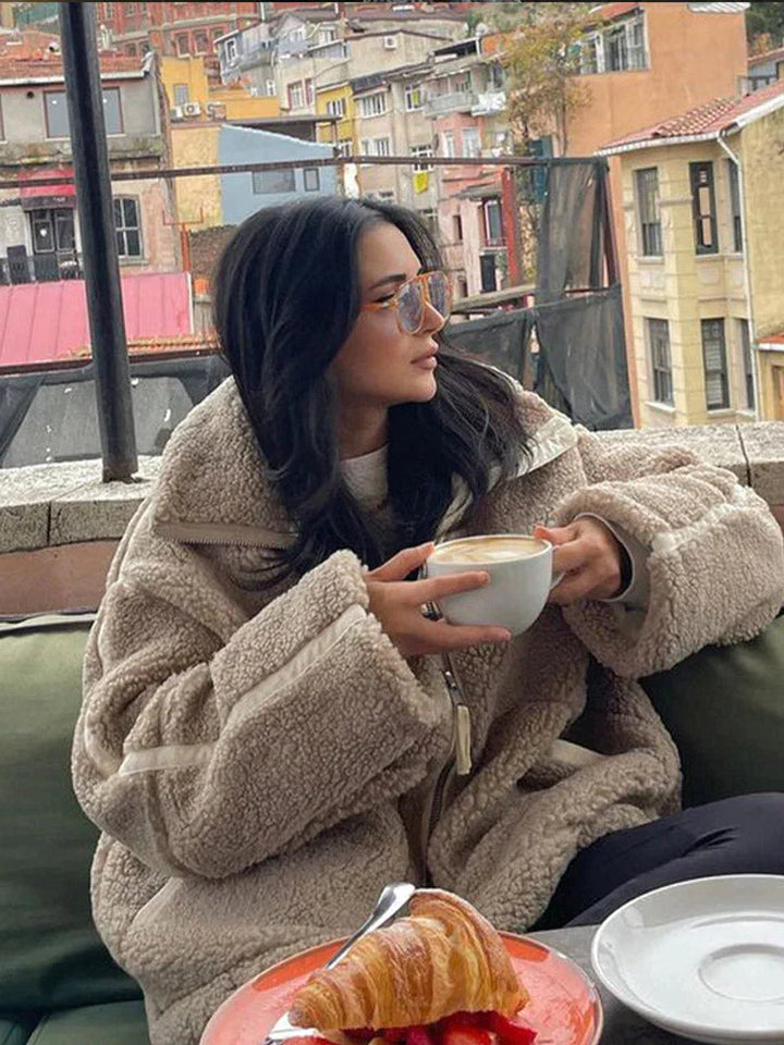 Tatjanka - Chaqueta De Lana De Cordero De Manga Larga