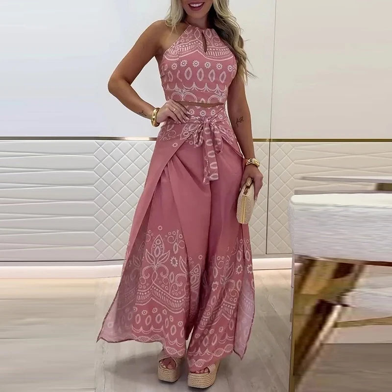 Gulshat - Elegante Conjunto De Pantalones Con Estampado