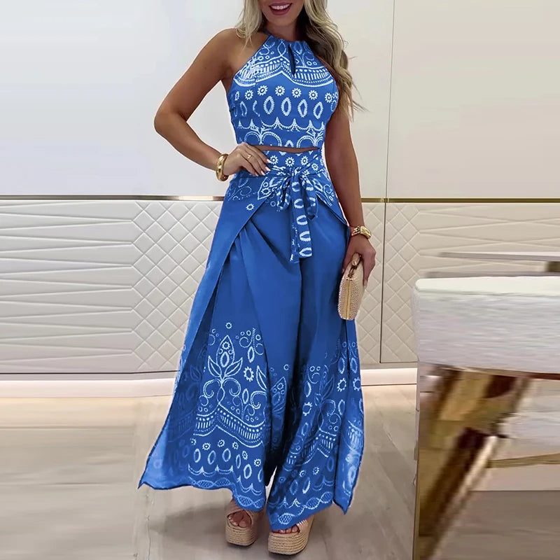 Gulshat - Elegante Conjunto De Pantalones Con Estampado
