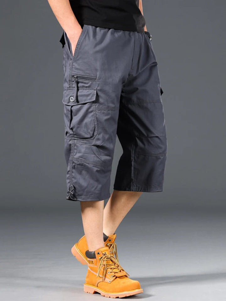 Esman - Pantalones Cortos Cargo con Cintura Elástica