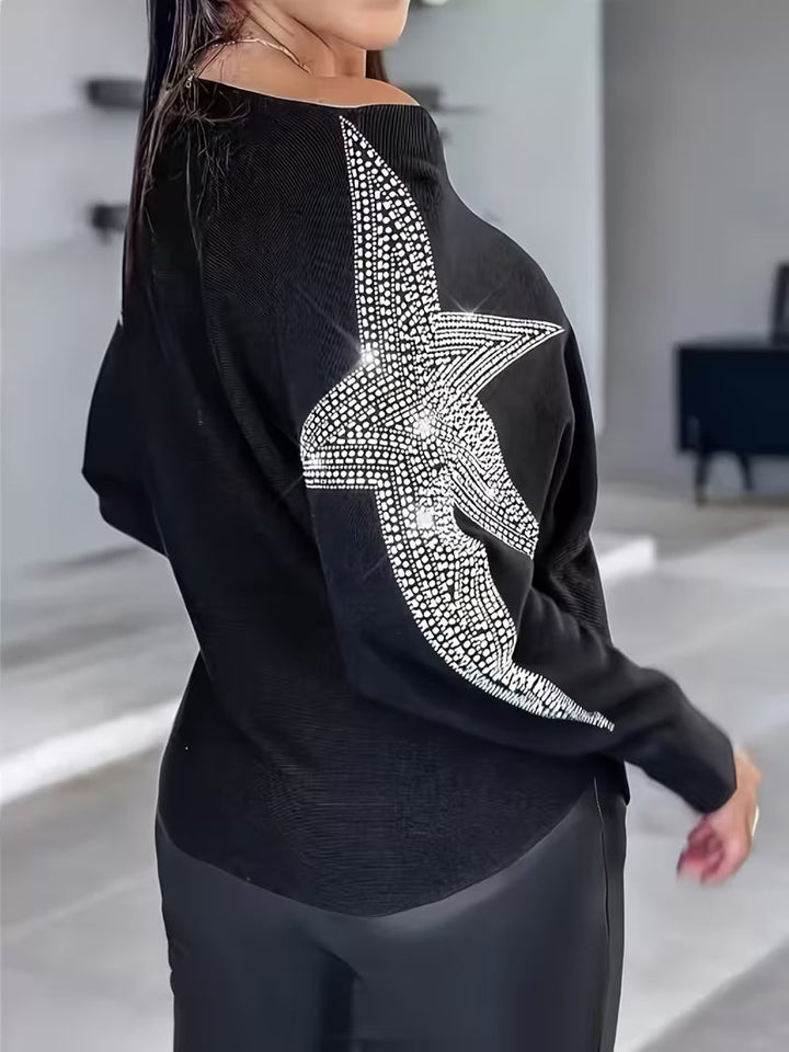 Bernardino - Elegante Jersey de Manga Larga Con Estampado de Estrellas
