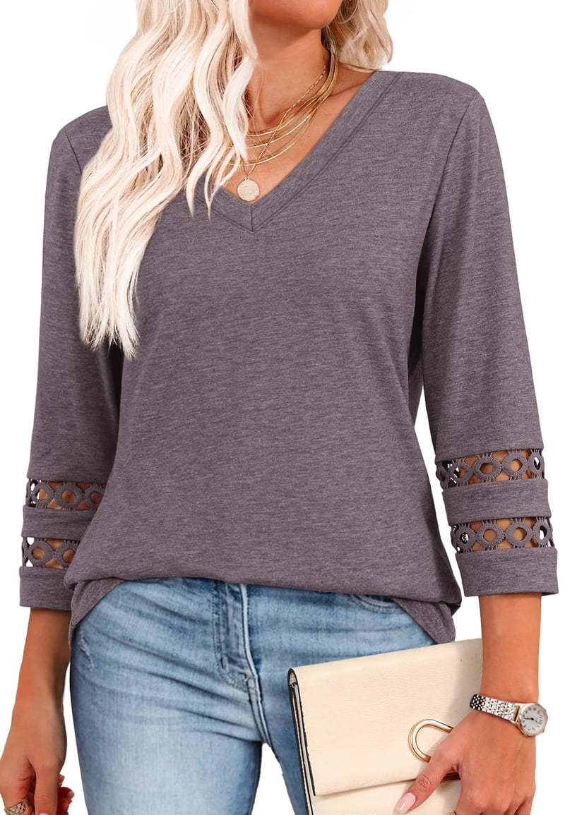 Ruthie - Camisas De Manga Larga Con Cuello En V