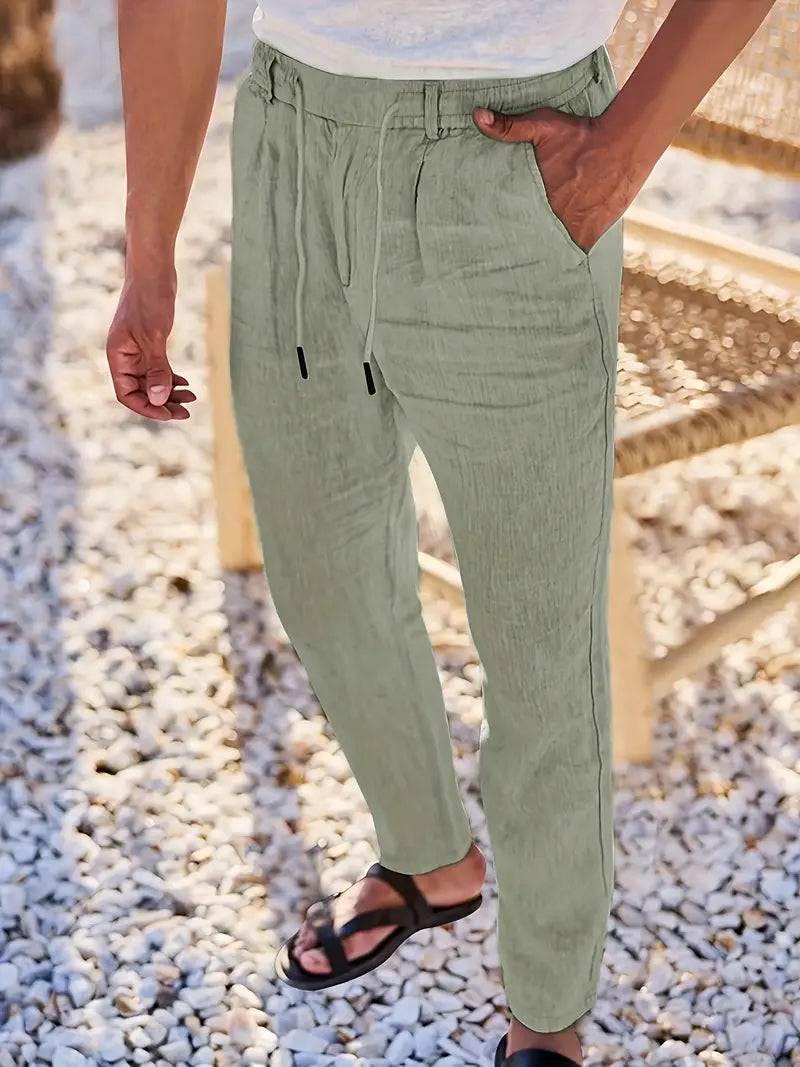 Nichols - Pantalón Holgado De Lino Con Cordón Ajustable