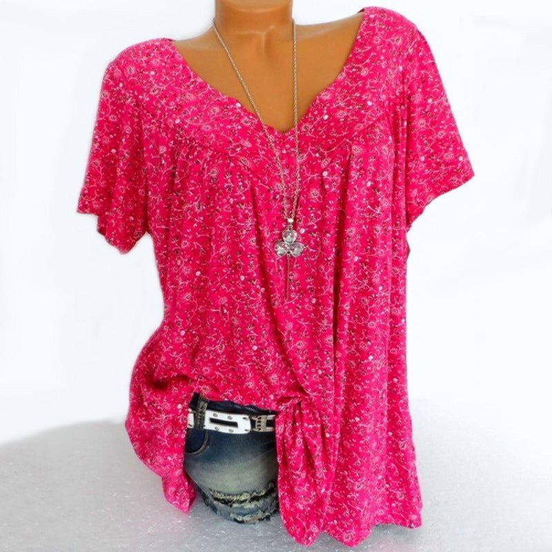 Sarita - Blusa De Manga Corta Con Estampado Floral