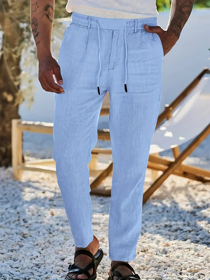 Nichols - Pantalón Holgado De Lino Con Cordón Ajustable