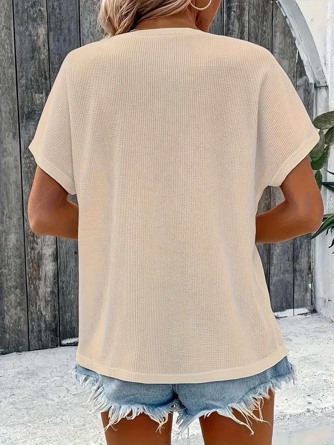 Marylou - Camiseta Informal De Manga Corta Y Cuello Redondo