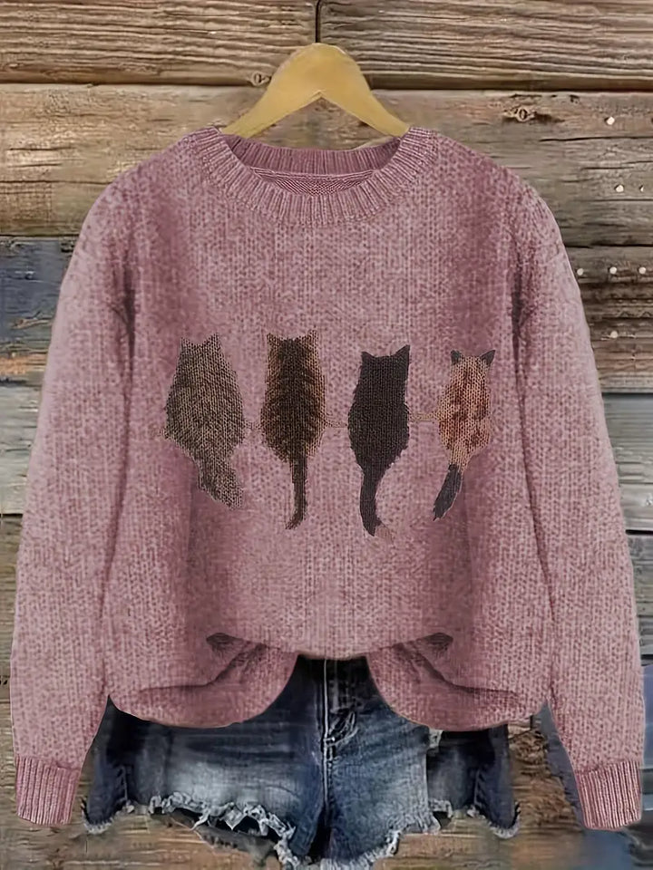 Urvana - Jersey De Manga Larga Con Estampado De Gatos