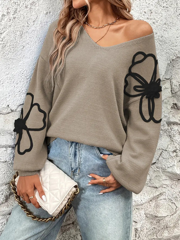 Semira - Jersey De Manga Larga Con Bordado De Flores