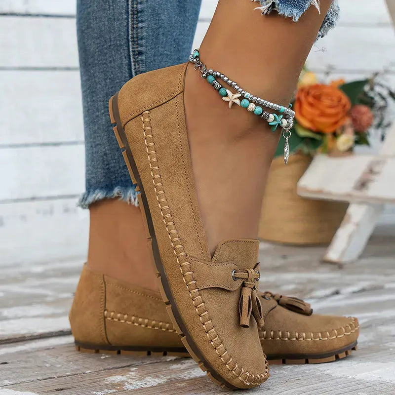 Patamon - Mocasines Cómodos Con Suaves Lazos De Estilo Vintage
