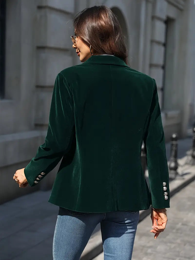Elīna - Blazer De Terciopelo a La Moda