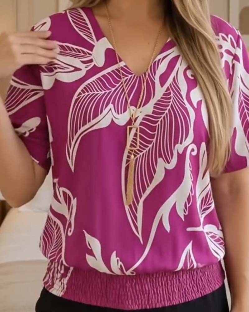 Isheba - Blusa Elegante De Manga Corta