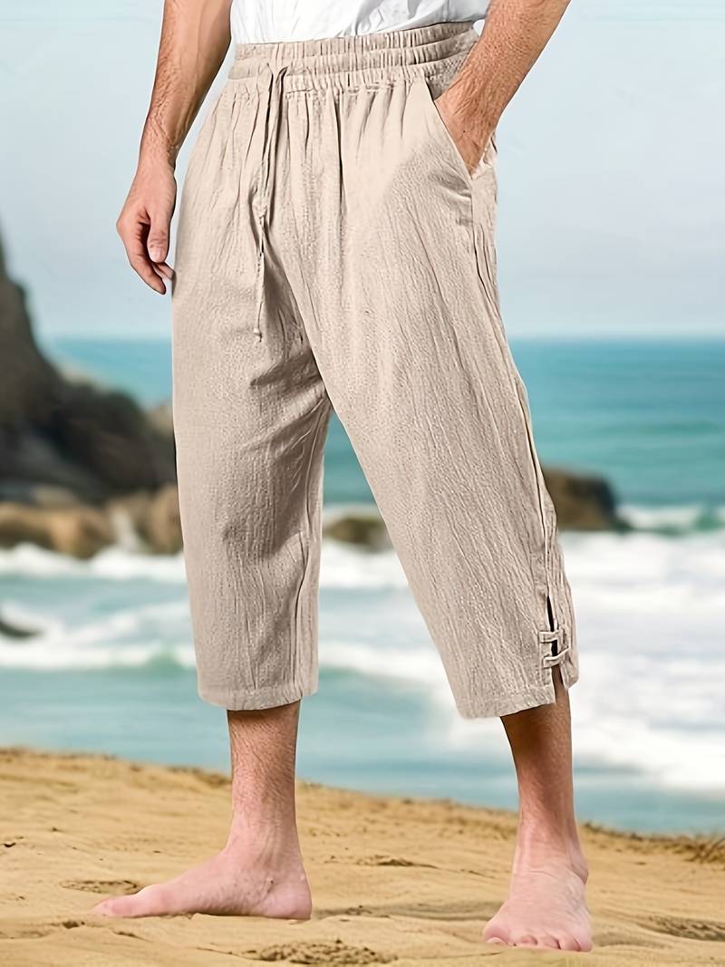 Eksteen - Pantalones Informales De Lino Con Múltiples Bolsillos