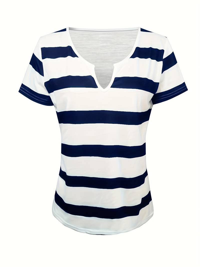 Kiley - Elegante Camiseta De Manga Corta a Rayas