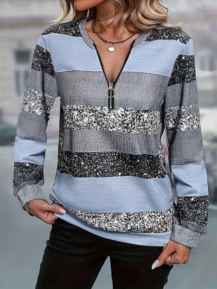 Avital - Jersey Informal a Rayas Con Cremallera