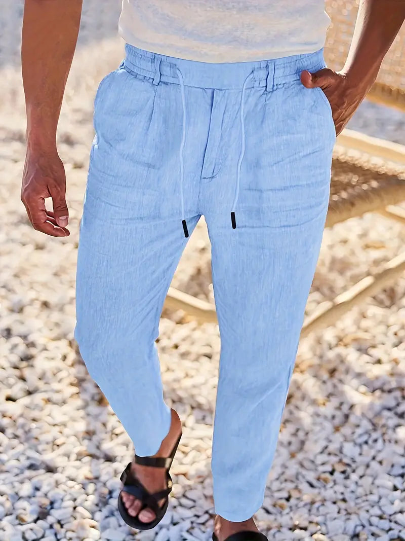 Nichols - Pantalón Holgado De Lino Con Cordón Ajustable