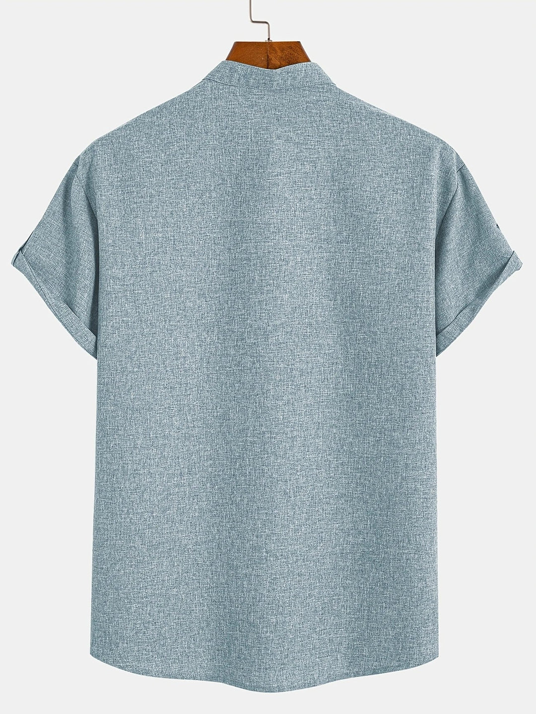 Elliott - Elegante Manga Corta Camisa Con Cuello Alto