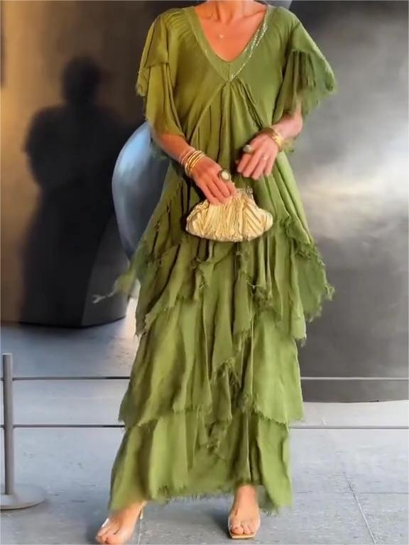 Carlijn - Elegante Maxivestido Con Cuello en V
