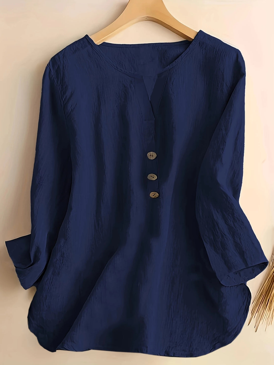 Mykaela - Blusa Informal De Algodón Y Lino