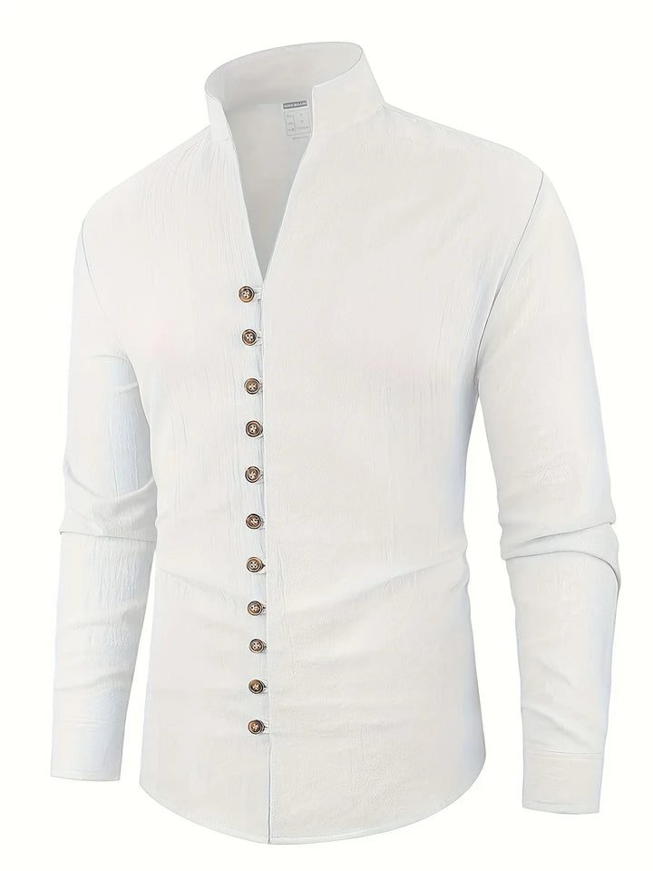 Shayne - Camisa Ligera De Algodón Y Lino Con Mangas Largas