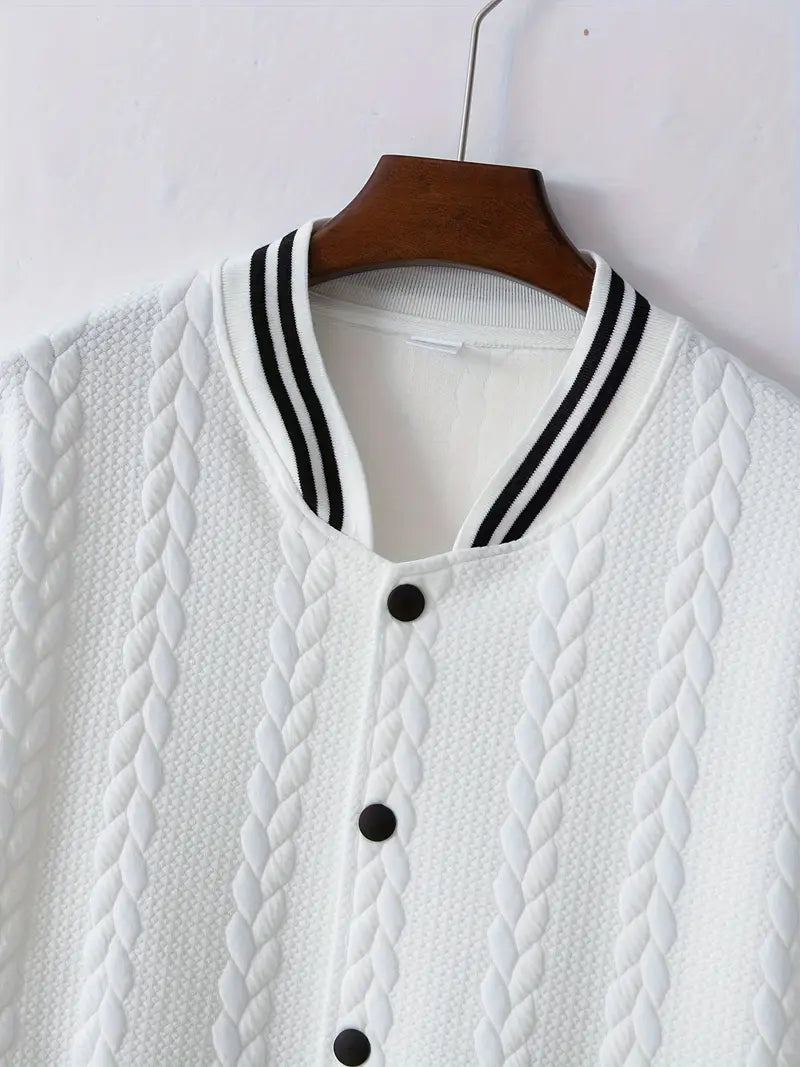 Felips - Chaqueta De Béisbol Jacquard Con Rayas Decorativas