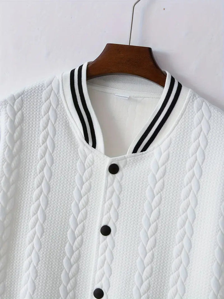 Felips - Chaqueta De Béisbol Jacquard Con Rayas Decorativas