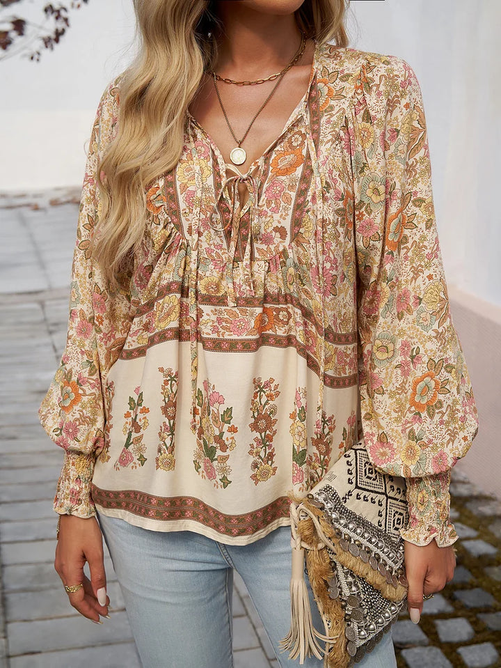 Sallie - Top Festivo Con Estampado