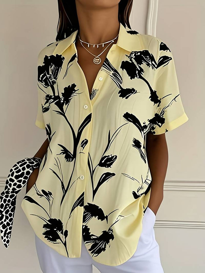 Ayalit - Camisa Estampada de Manga Corta a la Moda