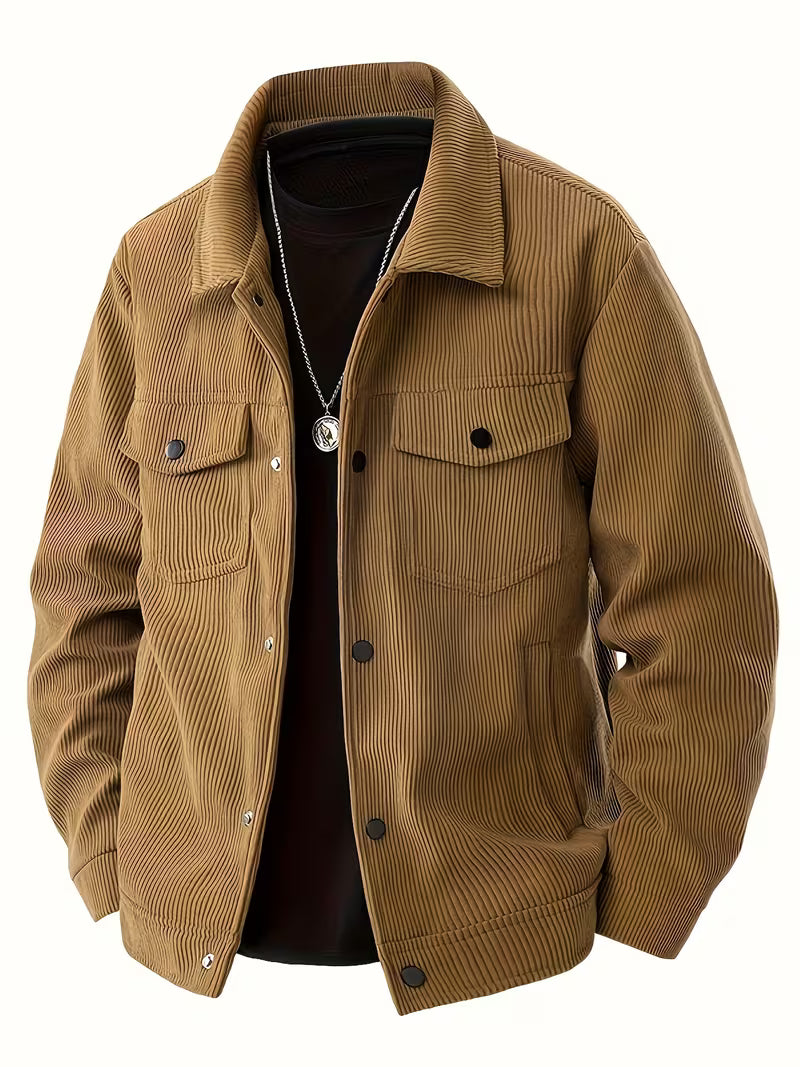 Matthaus - Chaqueta de Pana Con Cuello y Bolsillos Con Solapa