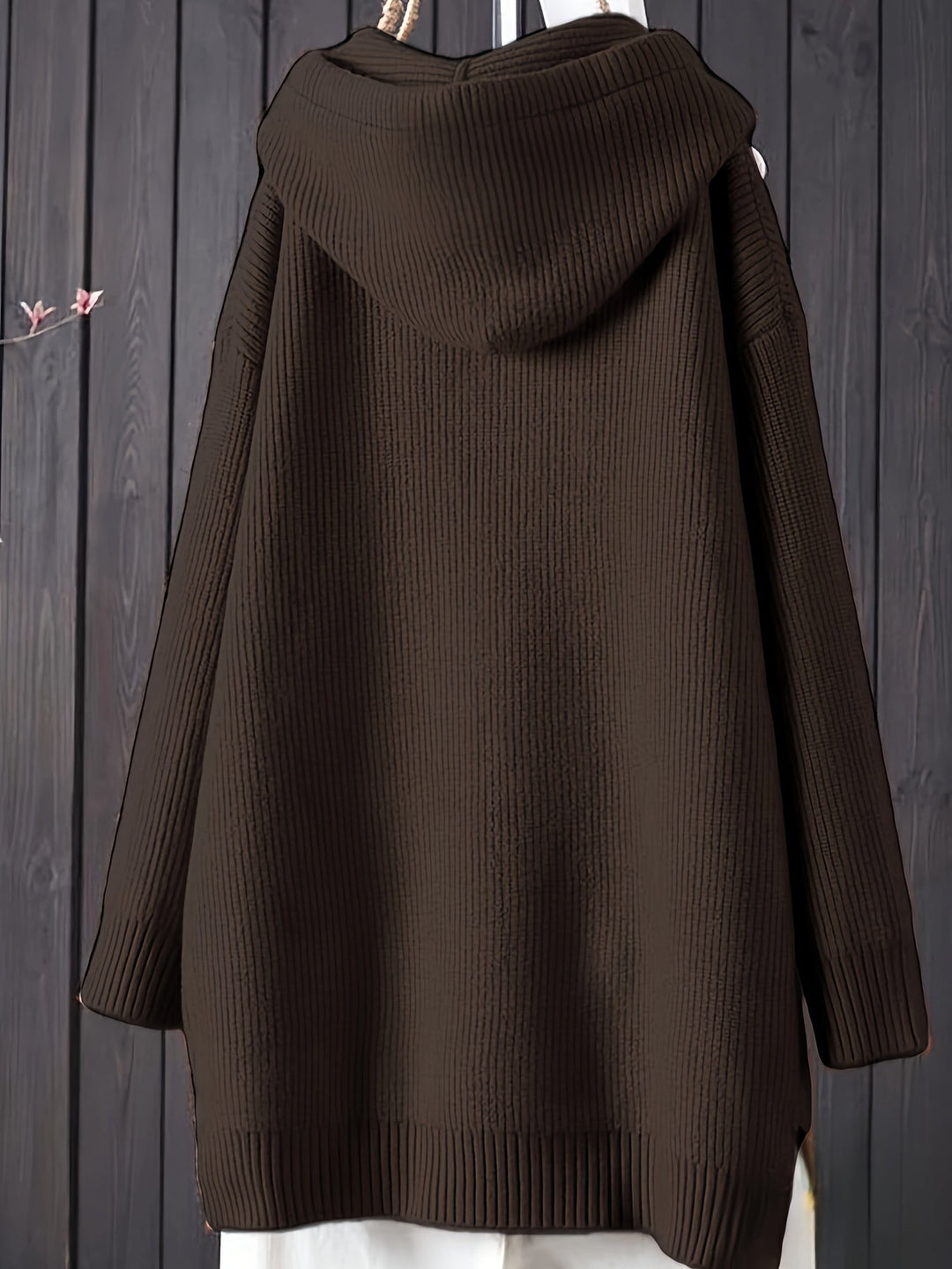 Genivee - Sudadera Con Capucha De Punto Manga Larga Informal