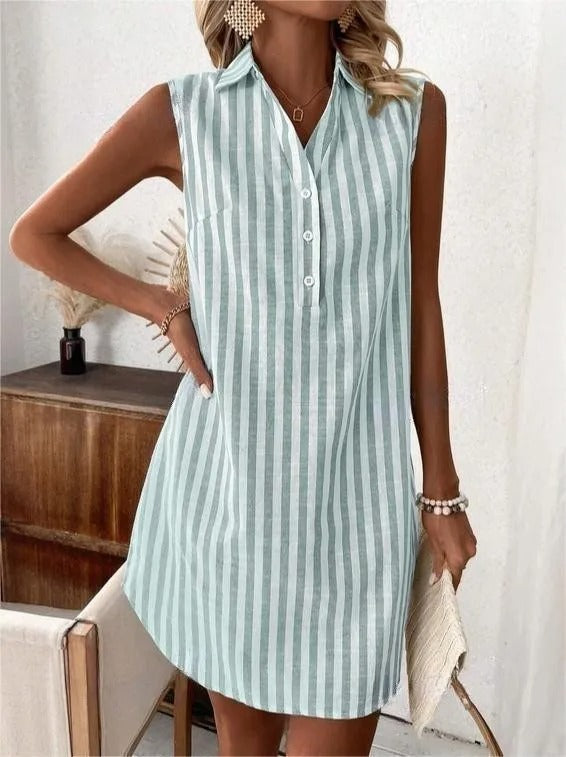 Frenzi - Vestido Camisero a Rayas