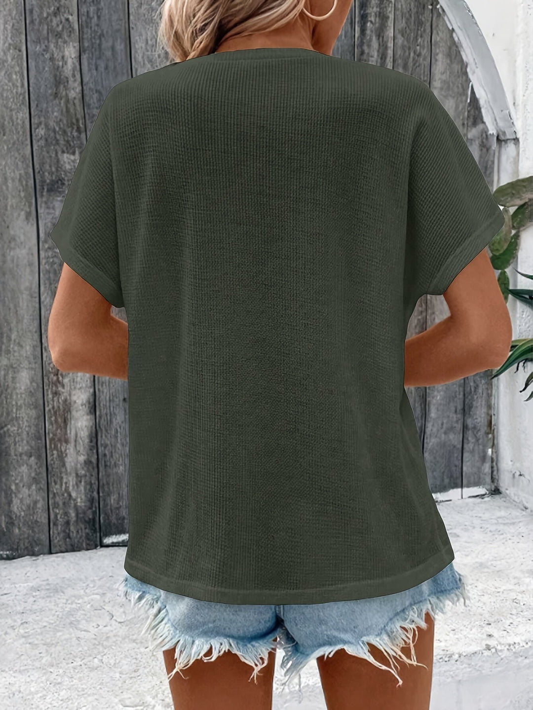 Marylou - Camiseta Informal De Manga Corta Y Cuello Redondo