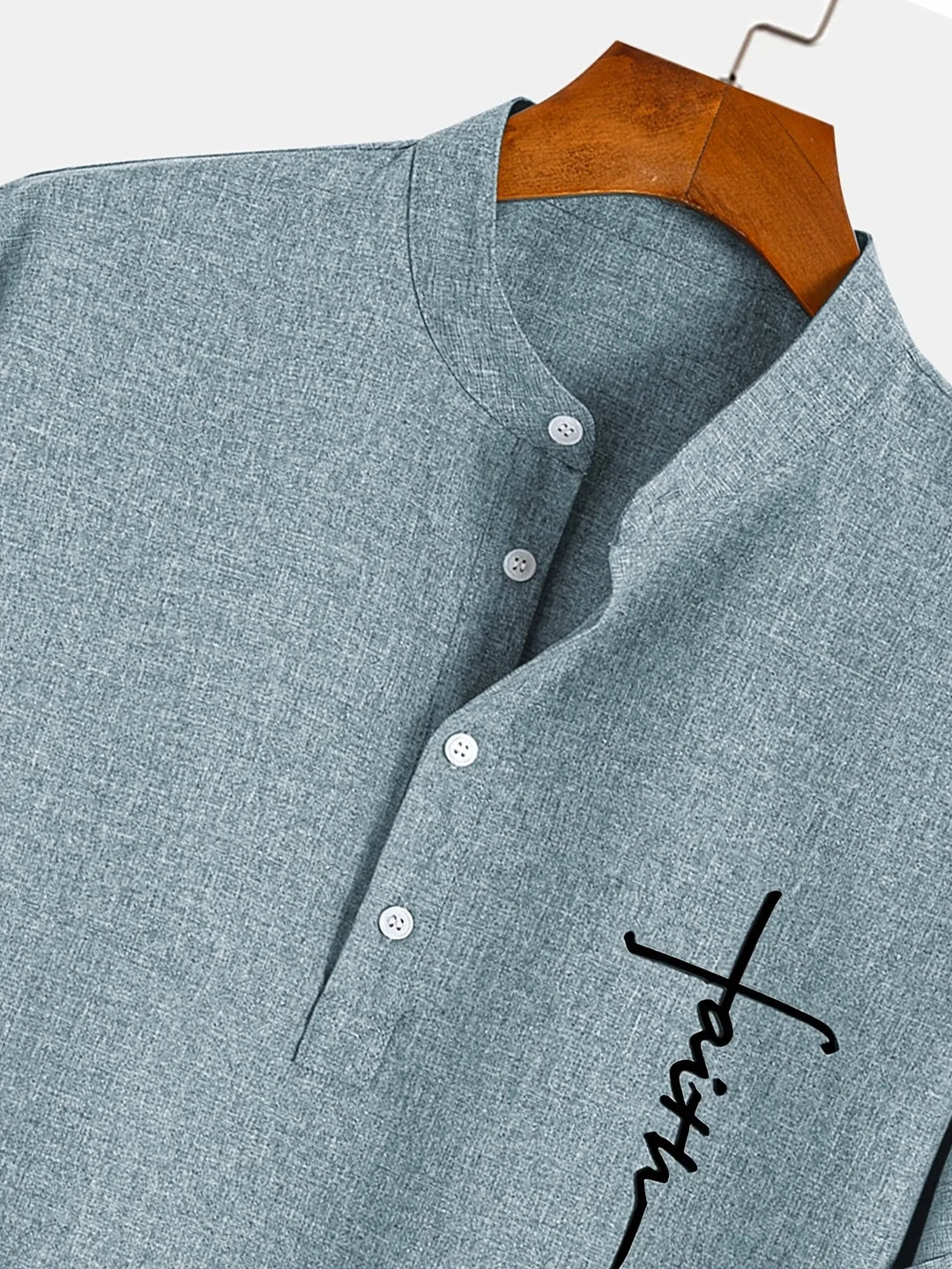 Elliott - Elegante Manga Corta Camisa Con Cuello Alto