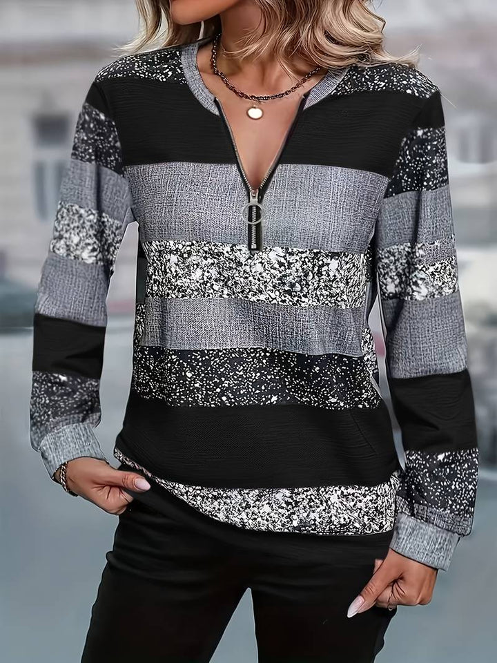 Avital - Jersey Informal a Rayas Con Cremallera
