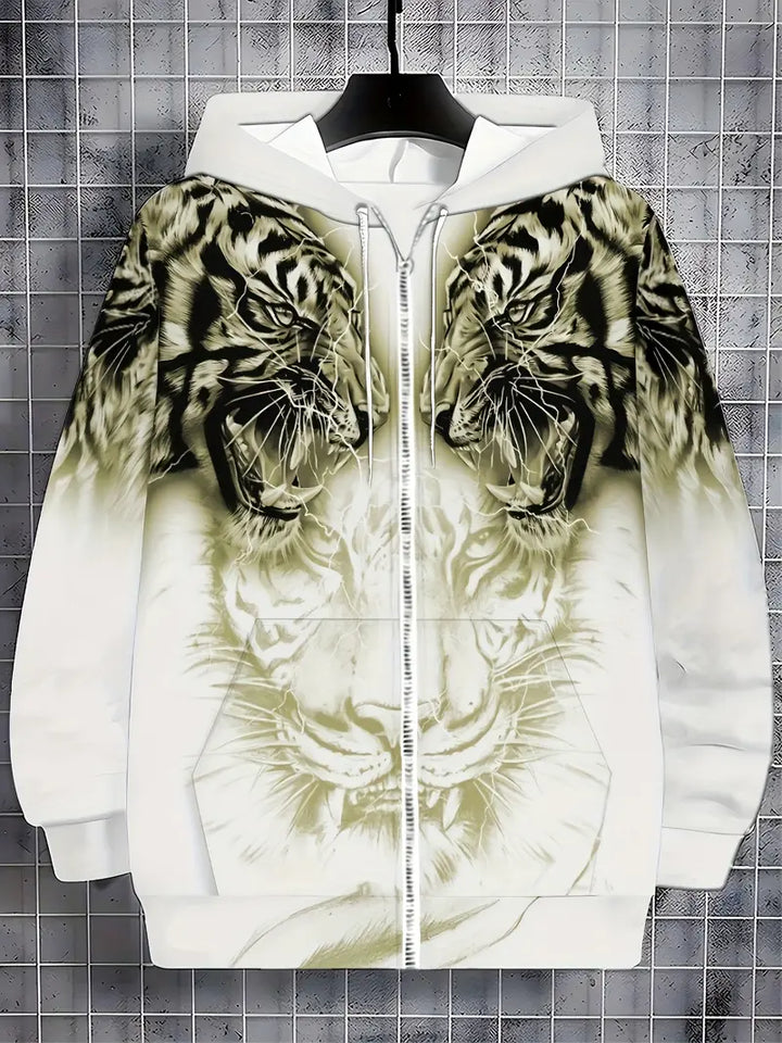 Murillo - Chaqueta Sudadera Informal de Manga Larga Con Estampado de Tigre