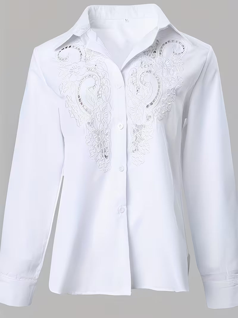 Jorunn - Blusa De Manga Larga Con Aberturas y Bordados