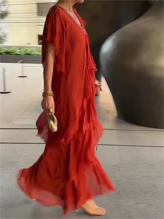 Carlijn - Elegante Maxivestido Con Cuello en V