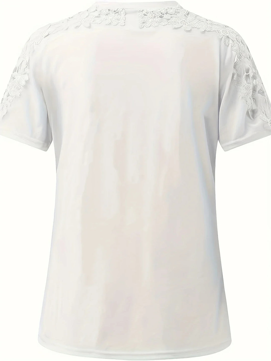 Ancuta - Elegante Verano Manga Corta Camiseta Con Encaje