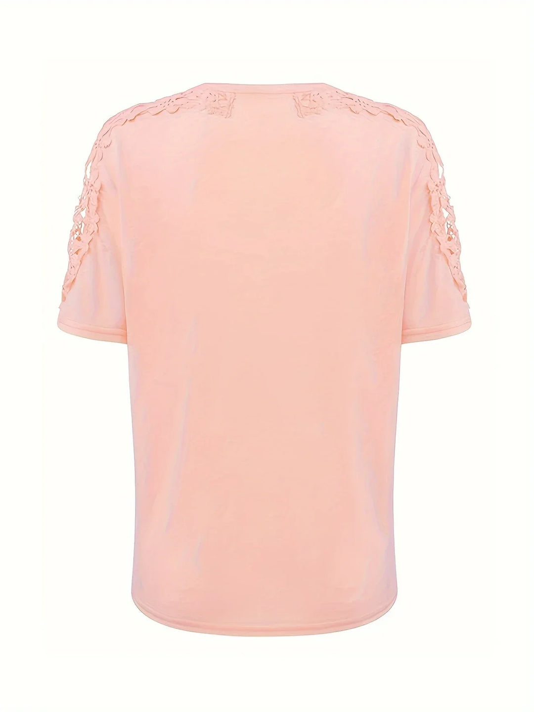 Ancuta - Elegante Verano Manga Corta Camiseta Con Encaje
