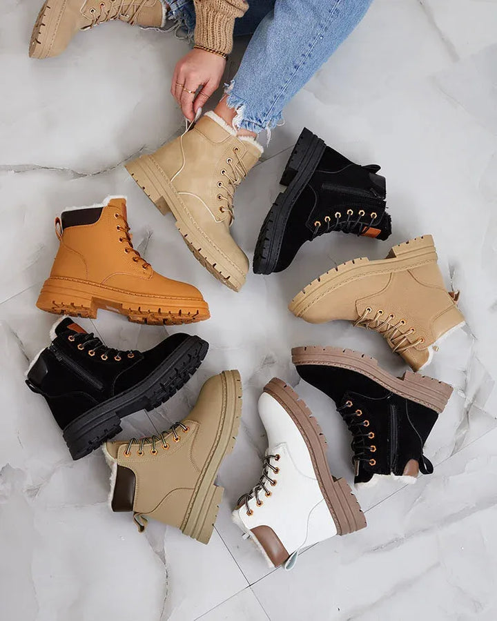 Alosia - Botines Con Cordones y Suela Gruesa