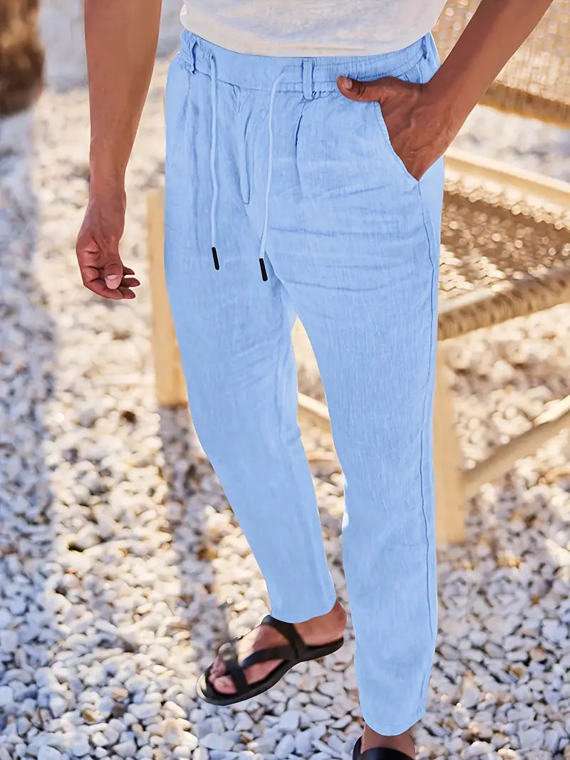 Nichols - Pantalón Holgado De Lino Con Cordón Ajustable