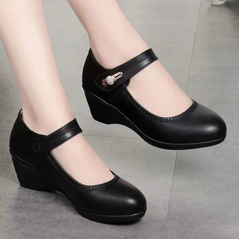 Aikaterina - Zapatos Con Puntera Redonda y Correa Con Hebilla