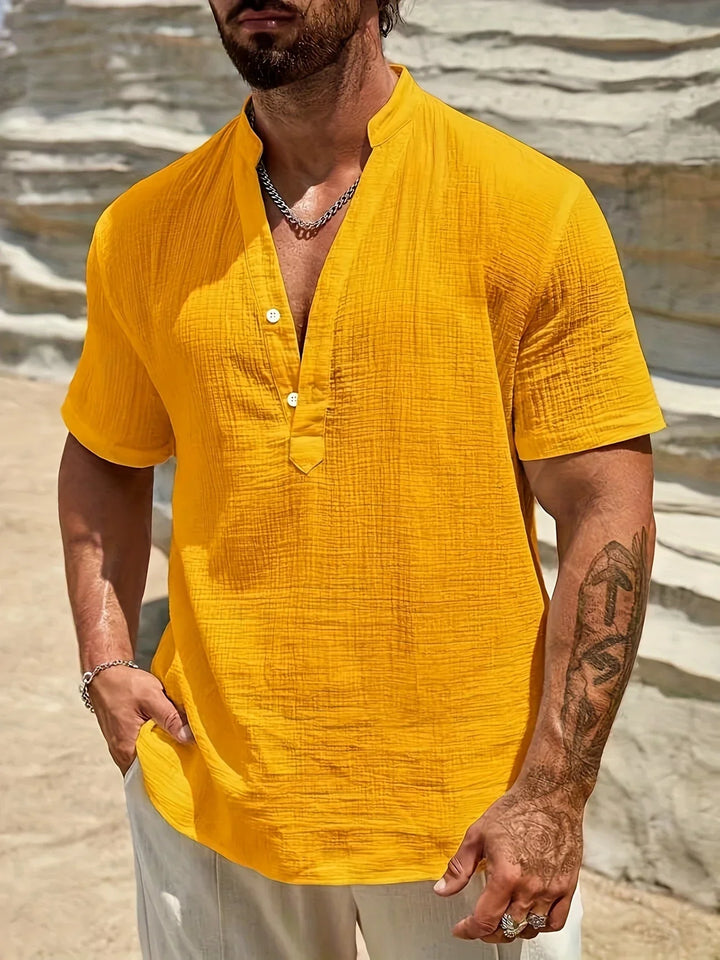 Sancho - Elegante Verano Camisa Con Cuello Alto
