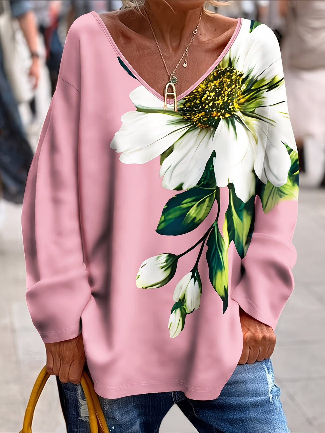 Daphna - Camiseta Oversize Con Estampado Floral