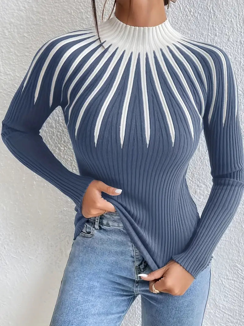 Maider - Elegante Jersey De Manga Larga Con Cuello Alto